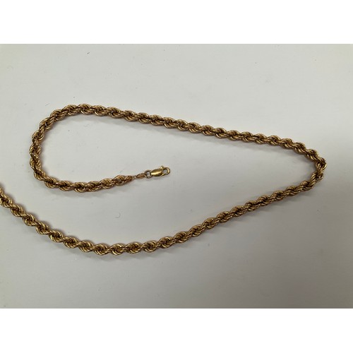 8096 - A 9ct gold rope twist necklace, 48cm long, 10.5g