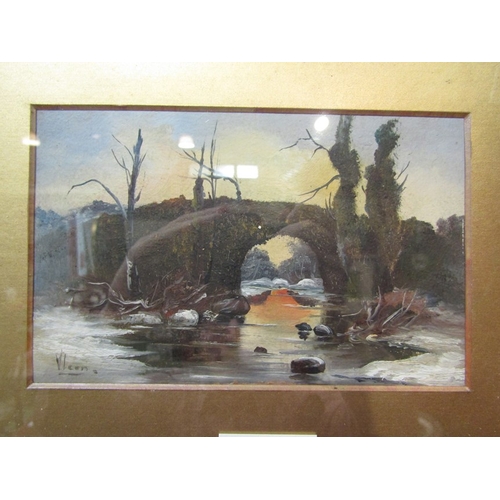 72 - V. LEON: An oil on card circa 1900, the river Don (Yorkshire) in winter, signed lower left details i... 