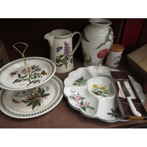 425 - A selection of Portmierion Botanic Garden including cake plate, jug and vase. A Royal Worcester hors... 