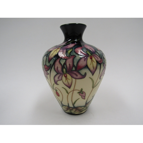 8051 - A Moorcroft Queens Meadow pattern vase by Rachel Bishop, 13/200, 18cm tall, boxed