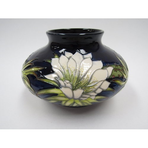 8067 - A Moorcroft Collectors Club Queen of the Night pattern squat form vase by Anji Davenport, No.996, 12... 