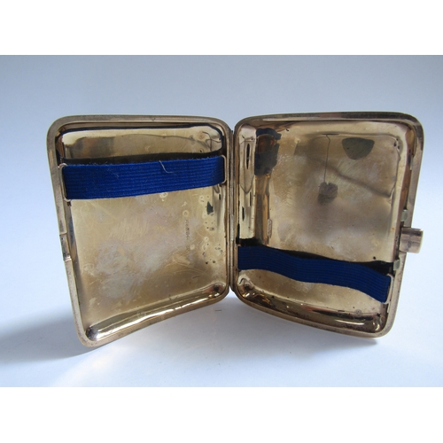 8087 - A 9ct gold cigarette case, with engine turned line decoration, vacant cartouche, Chester, 81.2g