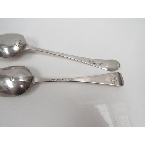 8202 - A set of six Robert Pringle & Sons silver dessert spoons, monogrammed, London 1938/, 317g