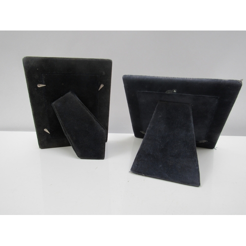 8207 - Two silver photograph frames, Carrs of Sheffield beaded example, 1996, 17.7cm x 14cm and TKC square ... 