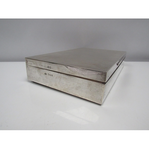 8213 - A Padgett & Braham Ltd silver cigar box with engraved monogram detail, London 1937. 4.5cm x 25cm x 1... 