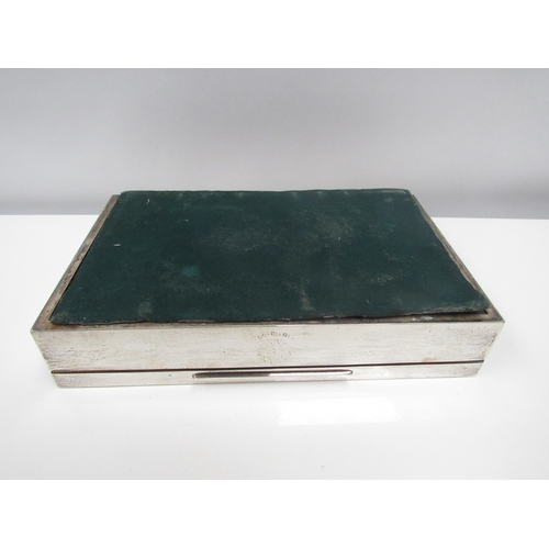 8213 - A Padgett & Braham Ltd silver cigar box with engraved monogram detail, London 1937. 4.5cm x 25cm x 1... 