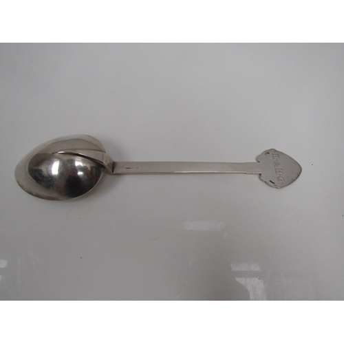 8216 - A Norwegian 830 standard silver Celtic design spoon, engraved initials, backs stamped Thune 830. 21.... 