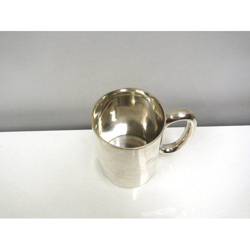 8227 - A Victorian silver tankard with engraved monogram and date to the front. Makers mark rubbed, London ... 