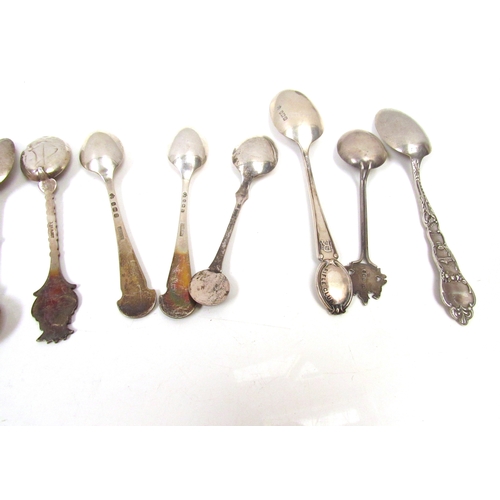 8255 - 14 various silver souvenir spoons, 212g