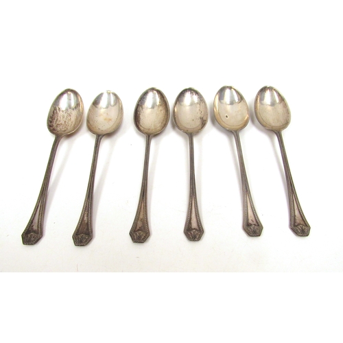 8258 - A set of six Wilmot Manufacturing Co. teaspoons, Birmingham 1937, 98g