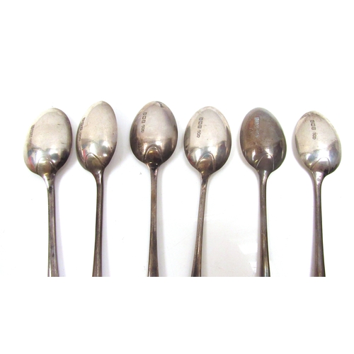 8258 - A set of six Wilmot Manufacturing Co. teaspoons, Birmingham 1937, 98g