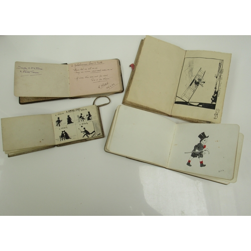 8265 - Four albums/diaries dating from early 20th Century including written verses and sketches from 1913 o... 