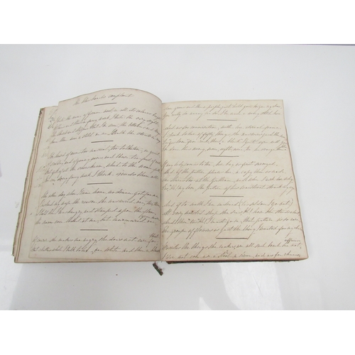 8267 - A 19th Century diary/album dating from March 1845 with music, verse and sketches, binding poor. 24cm... 