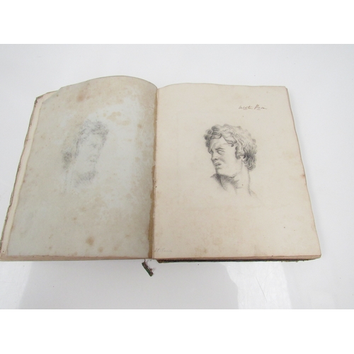 8267 - A 19th Century diary/album dating from March 1845 with music, verse and sketches, binding poor. 24cm... 