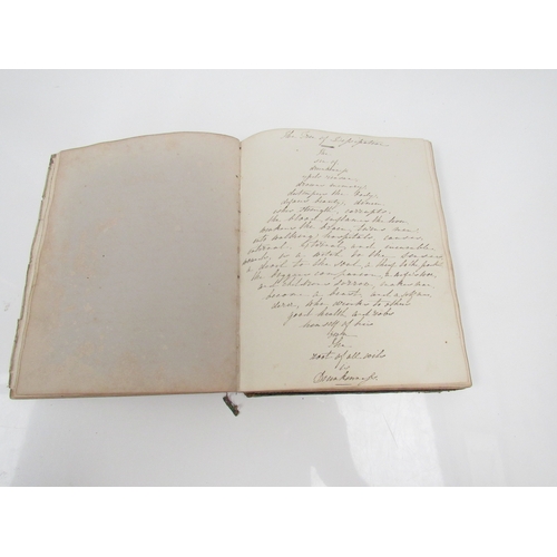 8267 - A 19th Century diary/album dating from March 1845 with music, verse and sketches, binding poor. 24cm... 