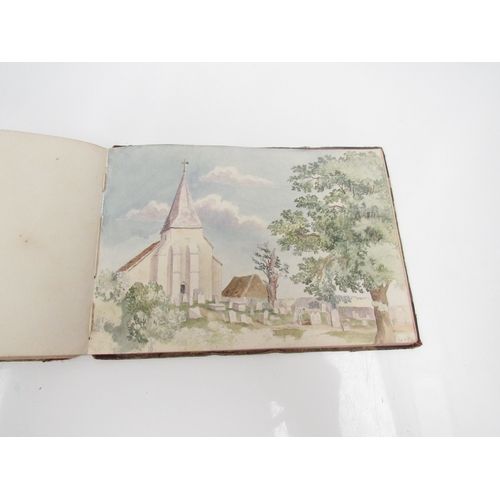 8268 - An interesting 19th Century artists sketch book dated 1838-1839 containing 21 pencil and watercolour... 