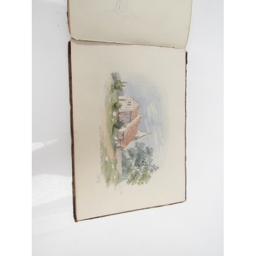 8268 - An interesting 19th Century artists sketch book dated 1838-1839 containing 21 pencil and watercolour... 