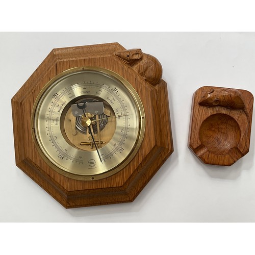 8180 - A Mouseman ashtray and barometer (2)