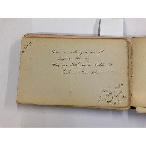 5404 - Two albums with passages written by WWI soldiers belonging to Dorothy E.J.M. Drew dated 1912, with l... 