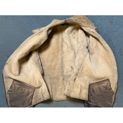 5260 - A B6 leather flying jacket with various repairs, a/f