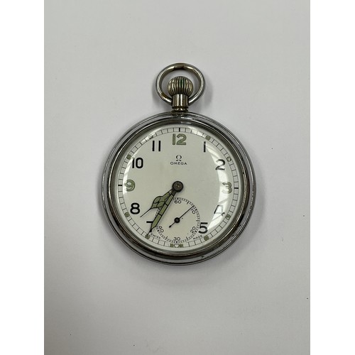 5373 - An Omega pocket watch, military issue, stamped G.S.T.P. F032136