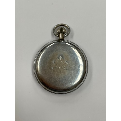 5373 - An Omega pocket watch, military issue, stamped G.S.T.P. F032136