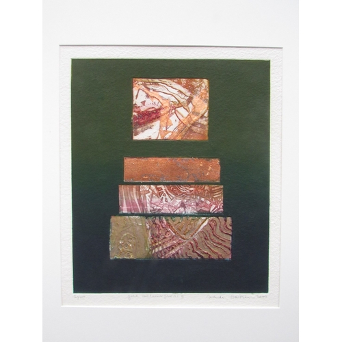 1155 - BRENDA HARTIN (XX/XXI) A framed but unglazed limited edition mixed media and print titled 'Gold Meta... 