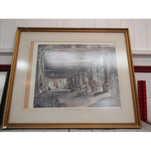 1036 - WILLIAM RUSSELL FLINT: A signed print 'Gossip After Market Perigord' proof stamped, framed and glaze... 