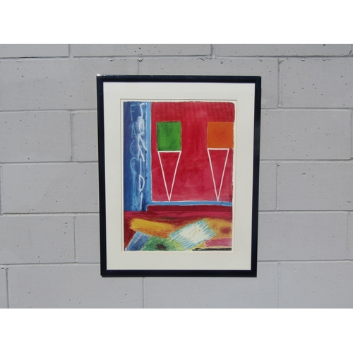 1089 - Two framed and glazed abstract prints, unsigned.  Image sizes for each 67cm x 45cm