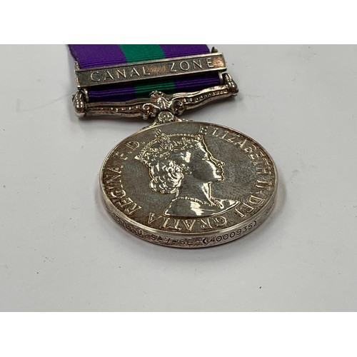 5396 - An Elizabeth II (EIIR) General Service Medal (GSM) with Canal Zone clasp named to CPL. J. SAVAGE (40... 