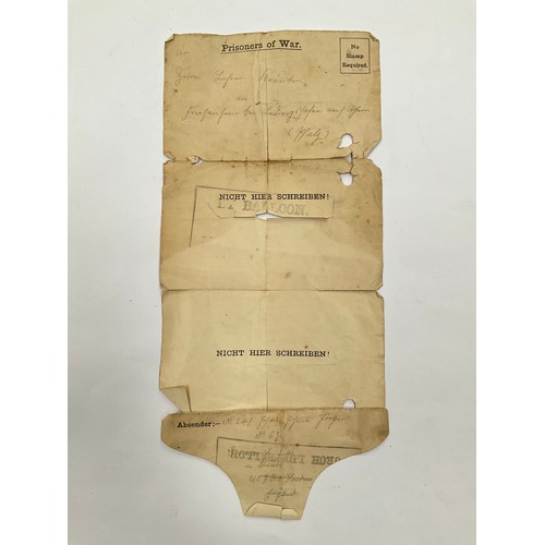 5353 - A WWI POW letter from a German POW, relating to airships