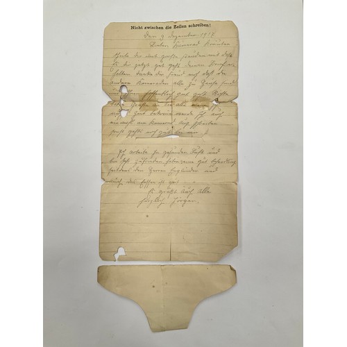 5353 - A WWI POW letter from a German POW, relating to airships