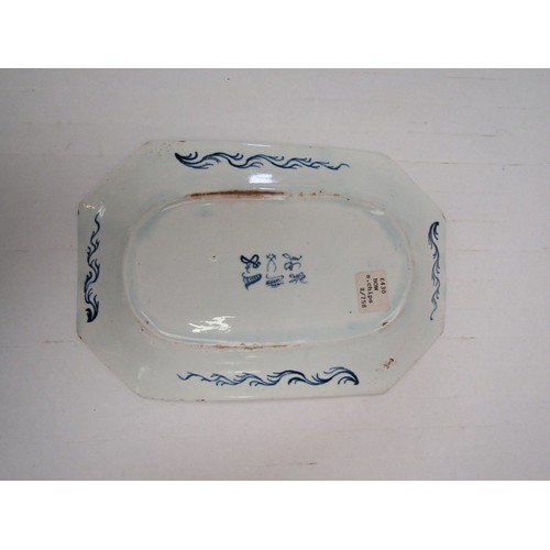 1342 - WITHDRAWN - A porcelain Bow octagonal plate with central Chinoiserie scene and smaller scenes surrou... 