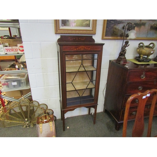 1009 - An Edwardian astragal glazed single door display cabinet and a similar cabinet, a/f (2)