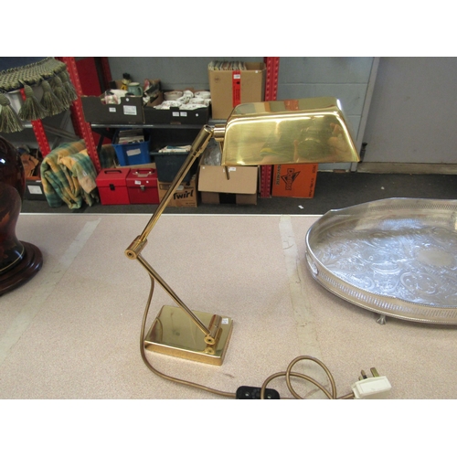 1058 - A brass adjustable desk lamp