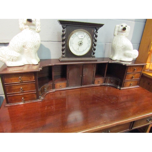 1069 - A late Victorian/Edwardian mahogany Mansion House desk with fitted structure of drawers, cupboard an... 