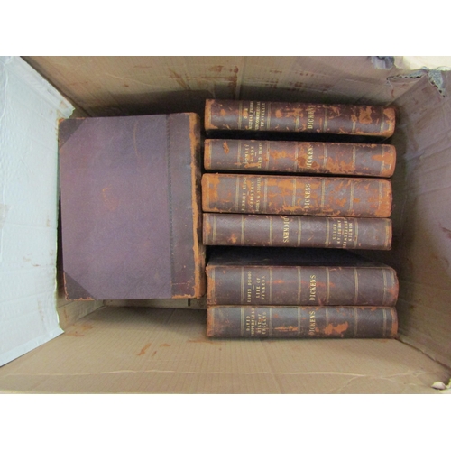 1184 - A box of Charles Dickens volumes published by Chapman & Hall Ltd., with illustrated by J. Mahoney (1... 