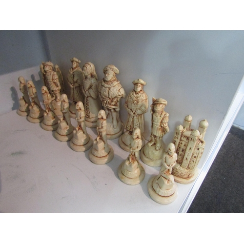 1363 - A set of resin Henry VIII style chess pieces some a/f