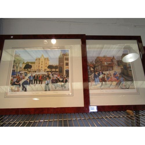 1417 - Four signed limited edition Margaret Loxton Burgundy villages prints, framed and glazed (4)