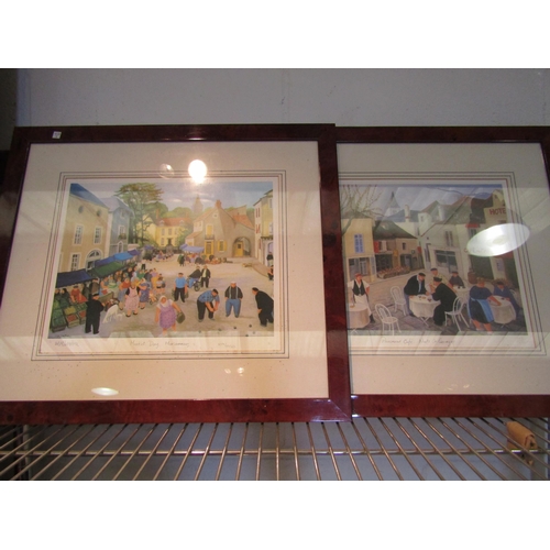 1417 - Four signed limited edition Margaret Loxton Burgundy villages prints, framed and glazed (4)