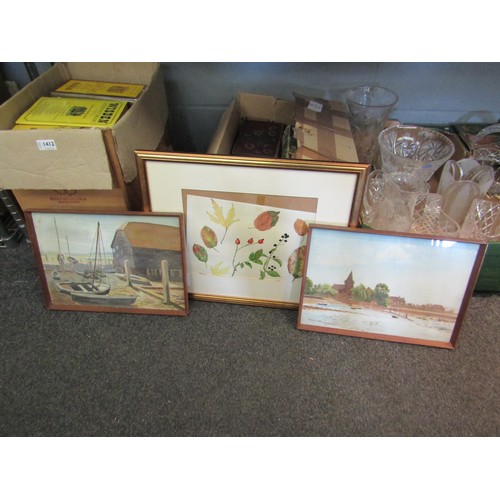 1402 - A collection of watercolours and prints including A. Faith Robinson etc. (5)   (E) £15-20