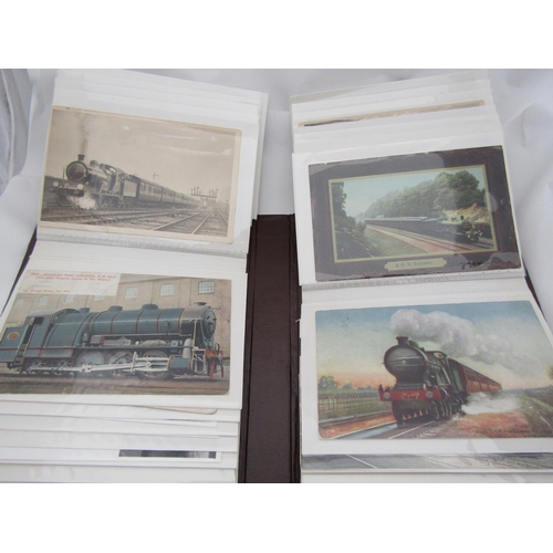 4016 - A album of approx 80 Railway scenes all postcard size, mostly relating to East Anglia and minor line... 