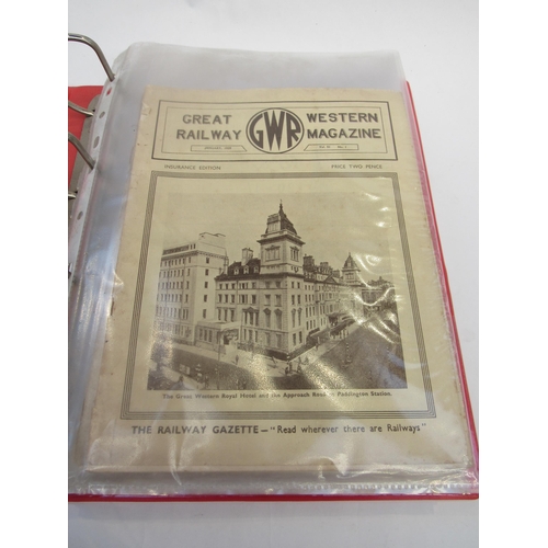 4076 - Four folders containing various GWR magazines dating from 1912 - 1963