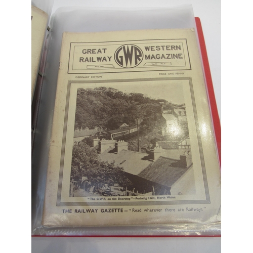 4076 - Four folders containing various GWR magazines dating from 1912 - 1963