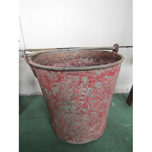 4136 - Two galvanised station buckets stamped B.R & SR