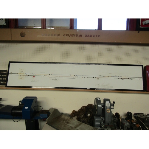 4152 - A framed STOWMARKET signal box diagram with traffolyte back plate and electronic light holes, 244.5 ... 