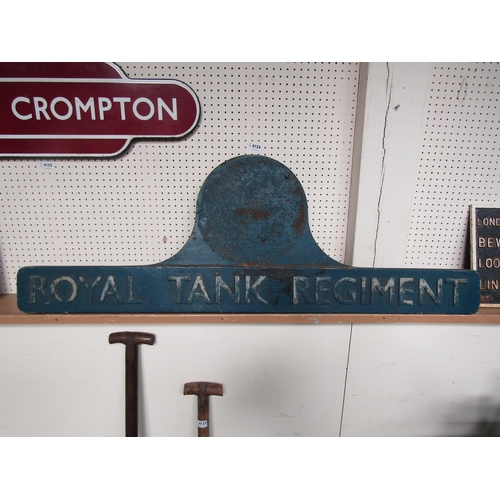 4154 - A BR Class 45 Nameplate, ROYAL TANK REGIMENT, ex D53 / 45041 metal backed, alloy fronted, regimental... 