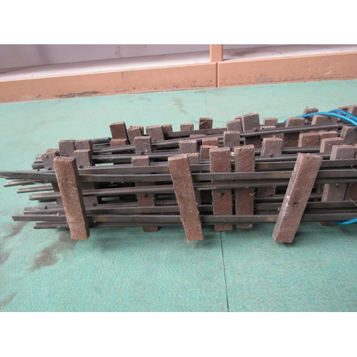 4167 - A quantity of 2 1/2  gauge aluminium track on wooden sleepers