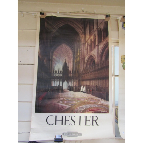 4171 - A British Railways advertising poster for CHESTER depicting inside Chester Cathedral, 101 X 64cm