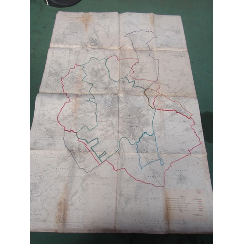 4181 - A quantity of rolled ordnance survey maps, some relating to Nottinghamshire city extensions